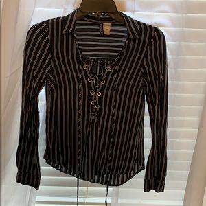 H&M tie up blouse